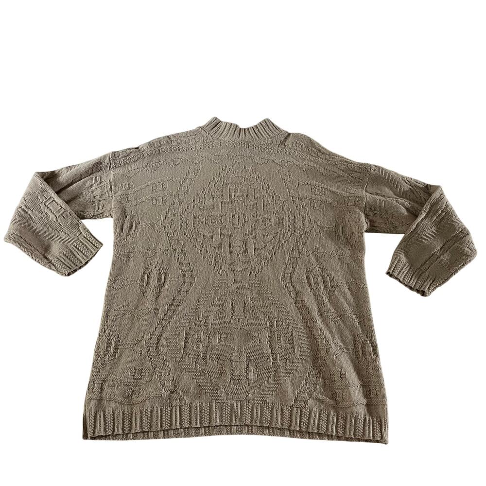 Y2K 2000s Tan Pullover Knit Sweater Men's Sz L Preppy Old Money Fisherman